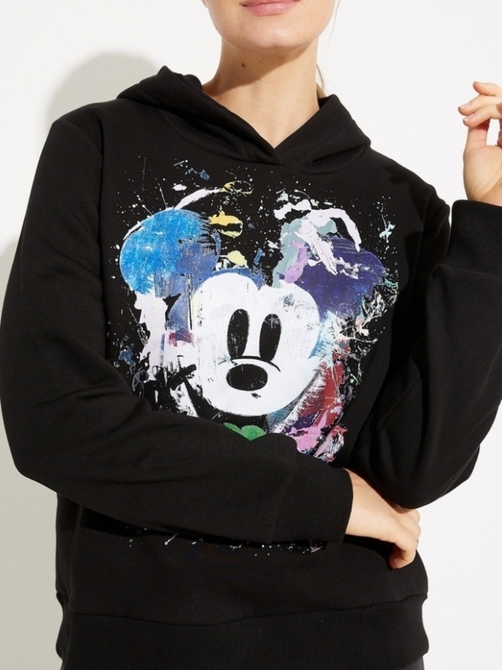 NWT Desigual Mickey Mouse Black Hoodie Size S
